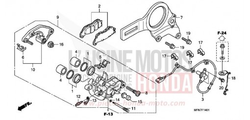 ETRIER DE FREIN ARRIERE (CB1000RA) CB1000RAC de 2012